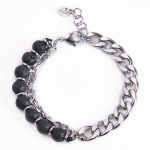 Buddha Stones Tiger Eye Picasso Jasper Frosted Stone Strength Bracelet Bracelet BS Lava Rock