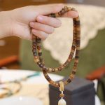 Buddha Stones 108 Mala Beads Bodhi Seed Buddha Hand Lotus Engraved Harmony Bracelet Mala Bracelet BS 5