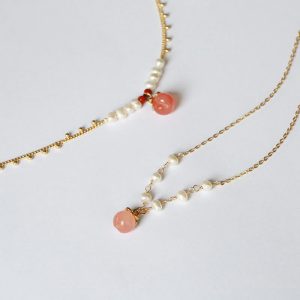 Buddha Stones Gold-plated Copper Natural Yanyuan Agate Pearl Positive Necklace Pendant Bracelet Earrings Set Bracelet Necklaces & Pendants BS main