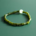 Buddha Stones Green Bamboo Jade Pattern Luck Abundance Bracelet Bracelet BS 3