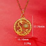 Buddha Stones 925 Sterling Silver Year Of The Dragon Auspicious Clouds Hetian Jade Inlaid Luck Necklace Pendant Necklaces & Pendants BS 6