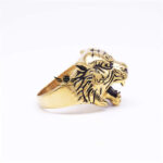 Buddha Stones Men's Animal Tiger Head Titanium Steel Balance Calm Punk Rock Biker Ring Ring BS 25