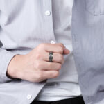 Buddha Stones Letter Words Balance Calm Titanium Steel Rotatable Ring Rings BS 2
