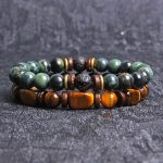 Buddha Stones 2PCS Healing Crystal Emperor Stone Tiger Eye Bead Bracelet Bracelet BS 11