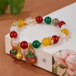 Buddha Stones Gold Swallowing Beast Family Various Agate Crystal Success Bracelet Bracelet BS 1