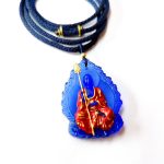 Buddha Stones Ksitigarbha Buddha Liuli Crystal Compassion Amulet Necklace Pendant Necklaces & Pendants BS Blue Sitting Ksitigarbha