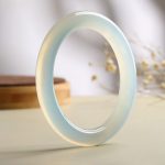 Buddha Stones Natural Aquamarine Blessing Serenity Bangle Bracelet Bracelet Bangle BS 1