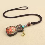 Tibet Ebony Five God of Wealth Thangka Necklace Pendant Necklaces & Pendants BS 5