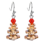 Buddha Stones Various Crystals Christmas Tree Amethyst Peace Healing Drop Earrings Earrings BS Champagne