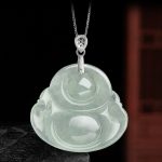 Buddha Stones 925 Sterling Silver Natural Jade Laughing Buddha Prosperity Abundance Chain Necklace Pendant Necklaces & Pendants BS 4