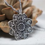 Buddha Stones Tibetan Lotus Blessing Necklace Pendant Necklaces & Pendants BS 6