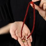 Buddha Stones Cinnabar Lotus Charm Double Wrap Blessing Bracelet Bracelet BS 3