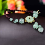 Buddha Stones Flower Jade Butterfly Luck Abundance Charm Anklet Anklet BS 1