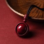 Buddha Stones Cinnabar Om Mani Padme Hum PiXiu Blessing Lucky Bead Necklace Pendant Necklaces & Pendants BS Om Mani Padme Hum Brown Rope