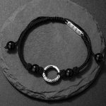 Buddha Stones 925 Sterling Silver Black Onyx Peace Buckle Protection Bracelet Bracelet BS 2