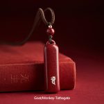 Buddha Stones Chinese Zodiac Natal Buddha Cinnabar Amulet Protection String Necklace Pendant Necklaces & Pendants BS Brown Goat/Monkey-Tathagata