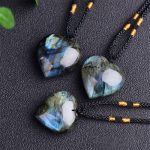 Buddha Stones Labradorite Love Heart Support Necklace Pendant Necklaces & Pendants BS Labradorite