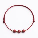 Buddha Stones Natural Lucky Cinnabar Bead Blessing String Bracelet Anklet Bracelet BS 19