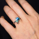 Buddha Stones Lotus Flower Pattern Enlightenment Ring Ring BS 6