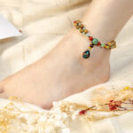 Buddha Stones Wenge Wood Green Aventurine Balance Protection Anklet Anklet BS 3