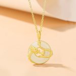 Buddha Stones 925 Sterling Silver Year of the Dragon Hetian Jade Golden Dragon Phoenix Peace Buckle Luck Necklace Pendant Necklaces & Pendants BS Dragon(Protection♥Success)