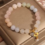 Buddha Stones Natural Morganite Confidence Butterfly Charm Bracelet Bracelet BS 2