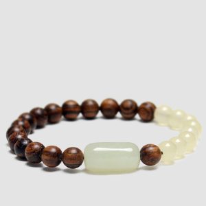 Buddha Stones  Jade Sandalwood Luck Abundance Bracelet Bracelet BS 8mm