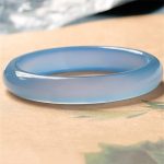 Buddha Stones Blue Chalcedony Emotional Balance Bracelet Bangle Bracelet Bangle BS 1