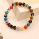 Buddha Stones Colorful Candy Agate Healing Strength Bead Bracelet Bracelet BS 11