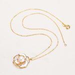 Buddha Stones 925 Sterling Silver Pearl Camellia Pattern Happiness Necklace Pendant Earrings Necklaces & Pendants BS Necklace