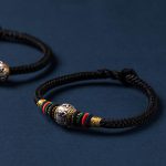 Buddha Stones 925 Sterling Silver Tibet Handmade Om Mani Padme Hum Luck Protection King Kong Knot Braided Bracelet Bracelet BS 14