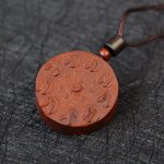 Buddha Stones Lightning Struck Jujube Wood Yin Yang Bagua Mountain Ghosts Spend Money Protection Necklace Pendant 9