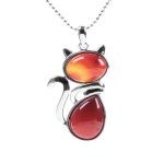 Buddha Stones Cat Pattern Natural Crystal Protection Necklace Pendant Necklaces & Pendants BS Red Agate