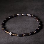 Buddha Stones Tibet Ebony Wood Dzi Bead Copper Balance Double Wrap Bracelet Bracelet BS 3