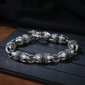 Buddha Stones Dragon Claw Engraved Strength Protection Bracelet Bracelet BS 22cm
