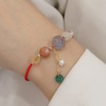 Buddha Stones Moonstone Sunstone Beads Peace Buckle Charm Healing Bracelet Bracelet BS 6