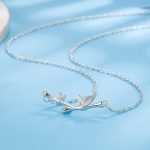 Buddha Stones Bamboo Leaf Design Copper Zircon Wealth Necklace Pendant Necklaces & Pendants BS 4