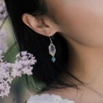 Buddha Stones 925 Sterling Silver Turquoise Lotus Leaf Protection Drop Dangle Earrings Earrings BS 2
