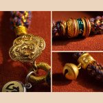Buddha Stones 925 Sterling Silver Chinese Zodiac Natal Buddha Om Mani Padme Hum Luck Bell Braided String Bracelet Bracelet BS 12