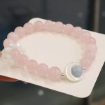 Buddha Stones 925 Sterling Silver Natural Amethyst Aquamarine Pink Crystal Cat's Eye Healing Crescent Moon Bracelet Bracelet BS 13