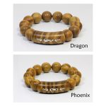 Buddha Stones 999 Sterling Silver Green Sandalwood Om Mani Padme Hum Dragon Phoenix Dharmachakra Inlaid Peace Bracelet Bracelet BS 7