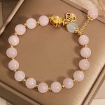 Buddha Stones Natural Pink Crystal Lucky Flower Warmth Bracelet Bracelet BS 7