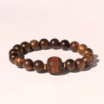 Buddha Stones Rosewood Auspicious Clouds Totem Fu Character Bamboo Pattern Warmth Bracelet Bracelet BS 10