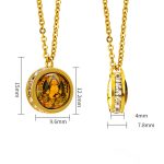 Buddha Stones Tibetan Yellow God Of Wealth Green Tara Buddha Serenity Titanium Steel Necklace Pendant Necklaces & Pendants BS 9