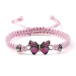 Buddha Stones Butterfly Freedom Love String Charm Bracelet Bracelet BS Pink-Pink Butterfly
