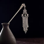 Buddha Stones Water Drop Lily of the Valley Flowers Tassels Confidence Hairpin Hairpin BS Dreamcatcher