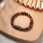 Buddha Stones Tibetan Tiger Eye Tourmaline Nine-Eye Dzi Bead Protection Bracelet Bracelet BS 2