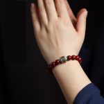 Buddha Stones 925 Sterling Silver Chinese Zodiac Natal Buddha Cinnabar Om Mani Padme Hum Calm Bracelet Bracelet BS 8