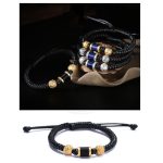 Buddha Stones 999 Sterling Silver Copper Coin Bead Copper Balance Braided String Bracelet Bracelet BS 16