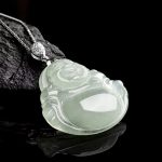 Buddha Stones 925 Sterling Silver Natural Jade Laughing Buddha Prosperity Abundance Chain Necklace Pendant Necklaces & Pendants BS 2